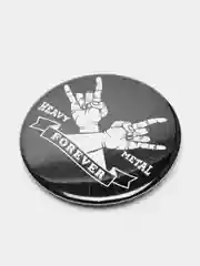Черный значок "Heavy metal forever" из серии "Рок", 56 мм