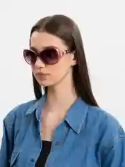 Красный очки солнцезащитные, имиджевые, с чехлом и салфеткой