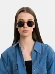 Черный солнцезащитные очки, круглые