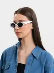 Белый очки солнцезащитные, солнечные, имиджевые, унисекс, с чехлом и салфеткой