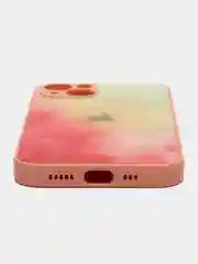 Коралловый меланж чехол для iPhone (Айфон) 13 со стеклянной панелью