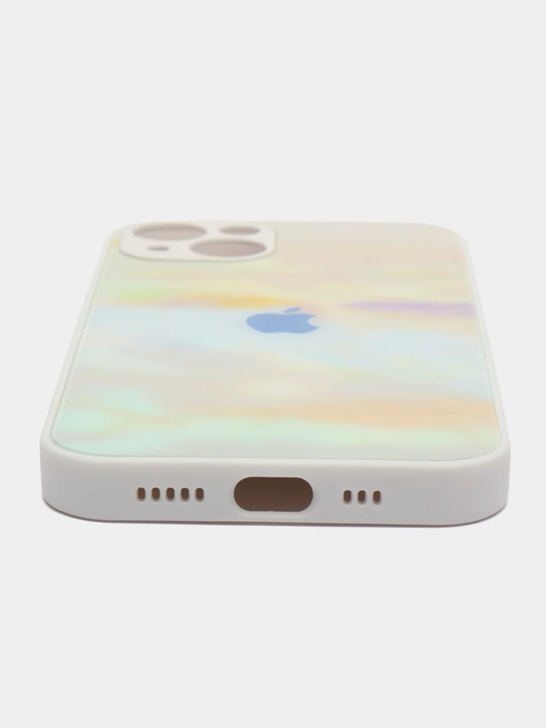Лавандовый чехол для iPhone (Айфон) 13 со стеклянной панелью