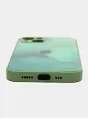Мятный чехол для iPhone (Айфон) 13 со стеклянной панелью