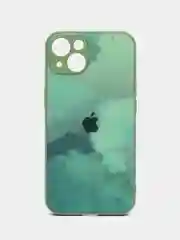 Мятный чехол для iPhone (Айфон) 13 со стеклянной панелью