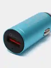 Голубой автомобильное зарядное устройство с быстрой зарядкой QC 3.0