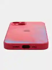 Розовый чехол для iPhone (Айфон) 13 со стеклянной панелью