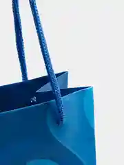 Синий подарочный пакет под бутылку
