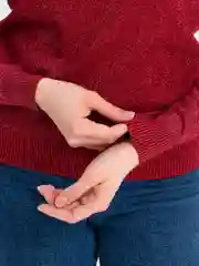 Вишнёвый водолазка женская, с высоким воротником, люрексом