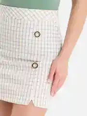 Лимонный юбка женская в клеточку