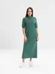 Зелёный хаки платье женское, макси, платье с боковым разрезом, спортивный стиль