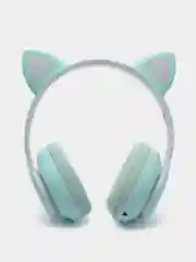 Бирюзовый наушники беспроводные, детские, VZV-28M Cat Ear, с кошачьими ушками, светящиеся