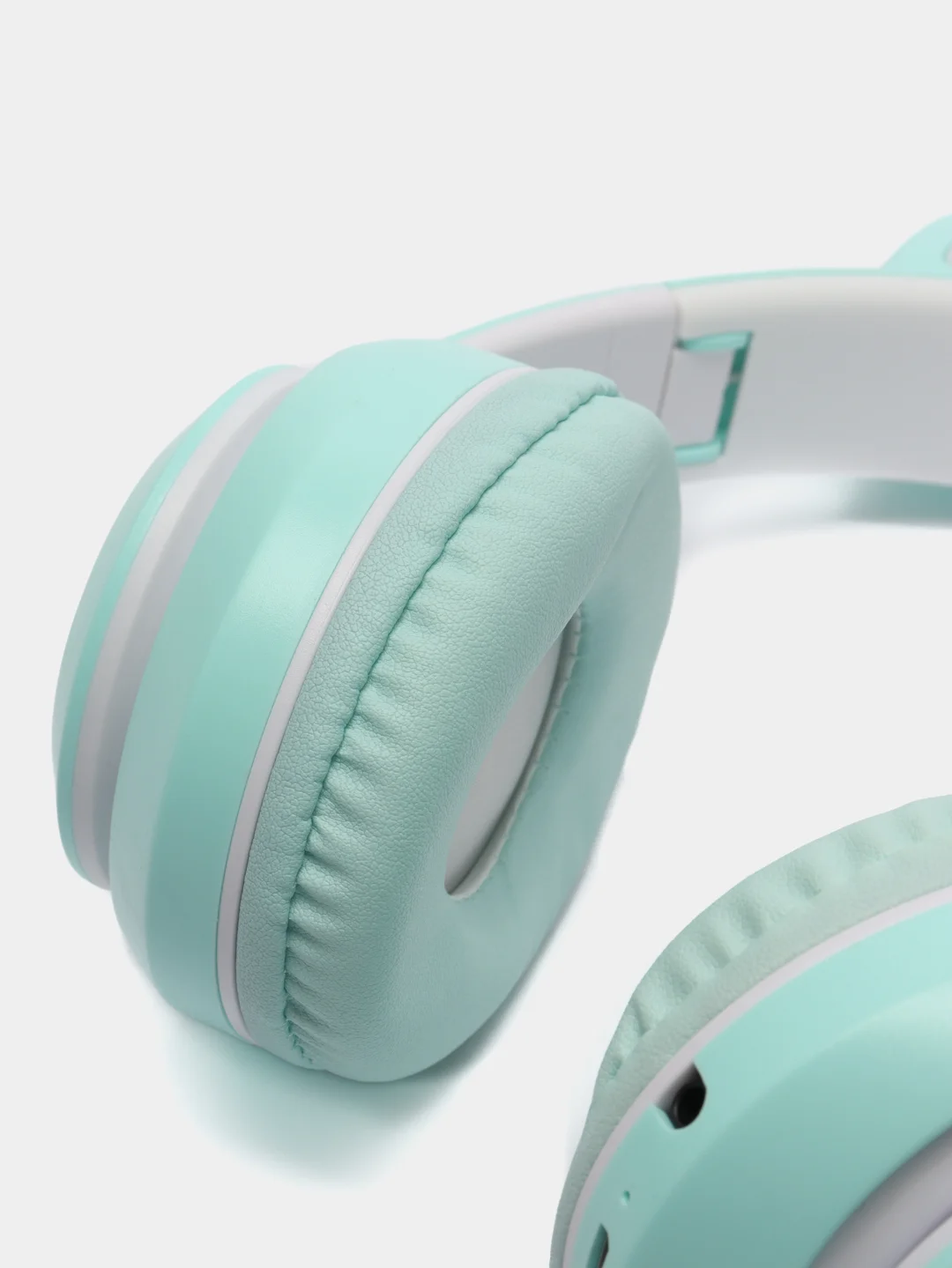 Бирюзовый наушники беспроводные, детские, VZV-28M Cat Ear, с кошачьими ушками, светящиеся