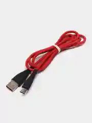 Красный кабель USB на Type-C "GFPower 19T", 1 метр, 2.4 A, силиконовый