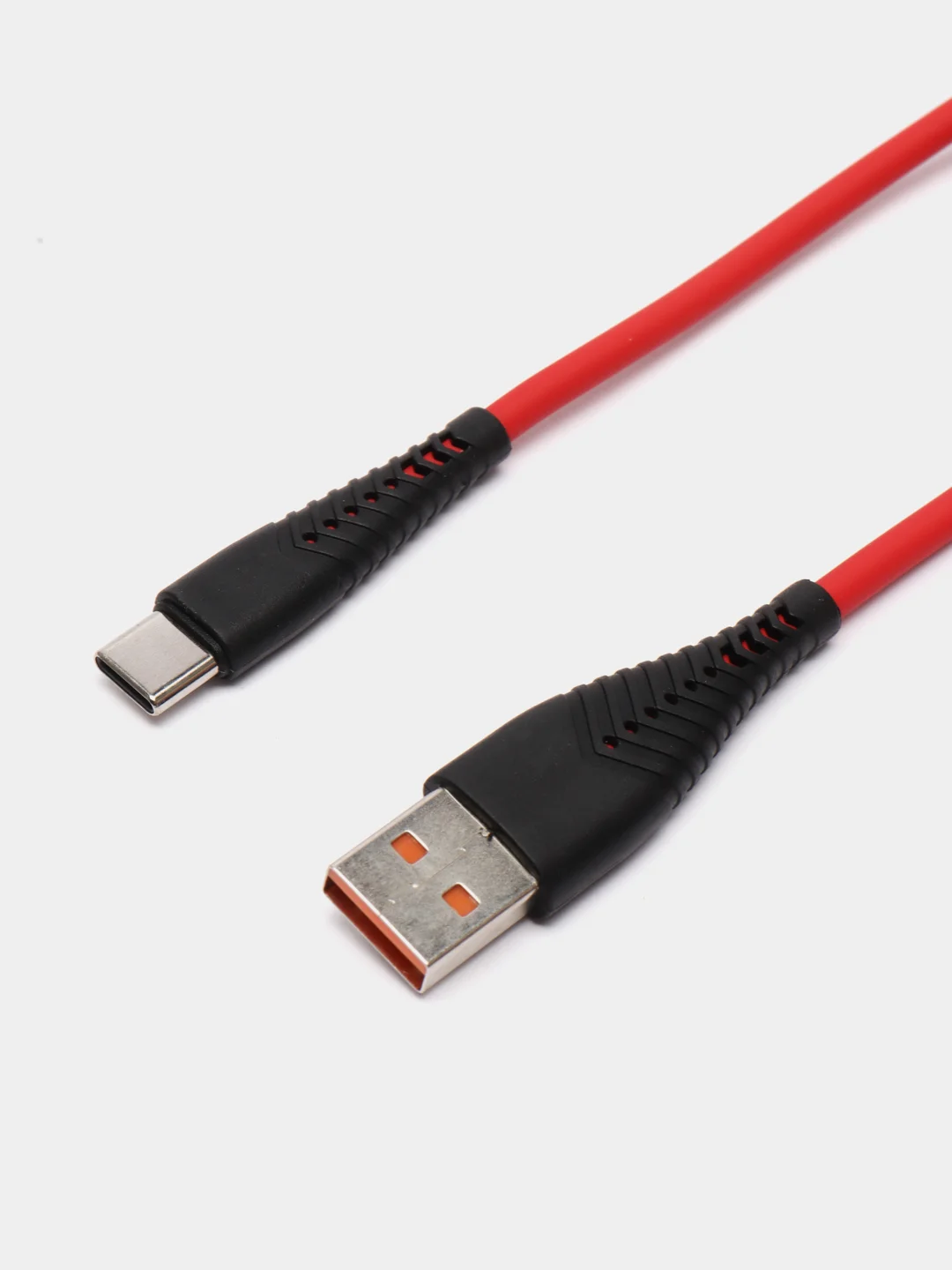 Красный кабель USB на Type-C "GFPower 19T", 1 метр, 2.4 A, силиконовый