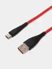 Красный кабель USB на Type-C "GFPower 19T", 1 метр, 2.4 A, силиконовый