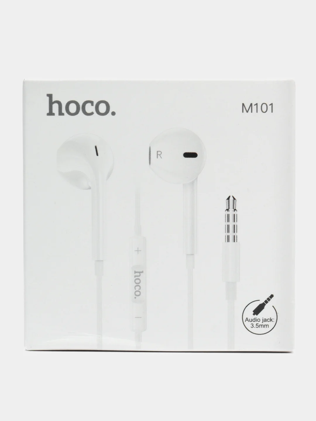 Белый наушники Hoco M101, с микрофоном