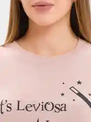 Пудровый футболка женская с печатью "Its LeviOsa, not LeviosA", по мотивам Гарри Поттера