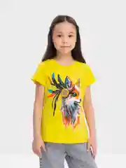 Лимонный футболка для девочки, 8-12 лет