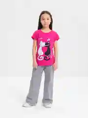 Тёмно-розовый футболка для девочки, 8-12 лет