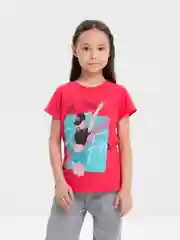 Вишнёвый футболка для девочки, 8-12 лет