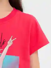 Вишнёвый футболка для девочки, 8-12 лет