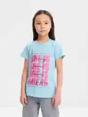 Голубой футболка для девочки, 8-12 лет