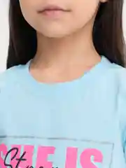 Голубой футболка для девочки, 8-12 лет