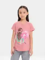 Тёмно-розовый футболка для девочки, 8-12 лет