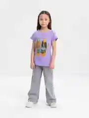 Сиреневый футболка для девочки, 8-12 лет
