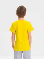 Желтый футболка с принтом для мальчика, хлопок, 8-12 лет