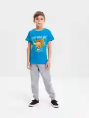 Тёмно-бирюзовый футболка с принтом для мальчика, хлопок, 8-12 лет