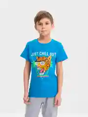 Тёмно-бирюзовый футболка с принтом для мальчика, хлопок, 8-12 лет