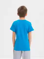 Тёмно-бирюзовый футболка с принтом для мальчика, хлопок, 8-12 лет