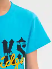 Бирюзовый футболка с принтом для мальчика, хлопок, 8-12 лет