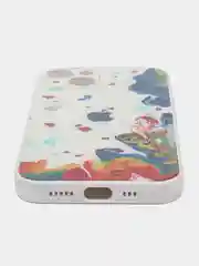 Белый чехол для iPhone (Айфон) 13 со стеклянной панелью