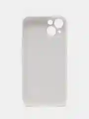 Белый чехол для iPhone (Айфон) 13 со стеклянной панелью
