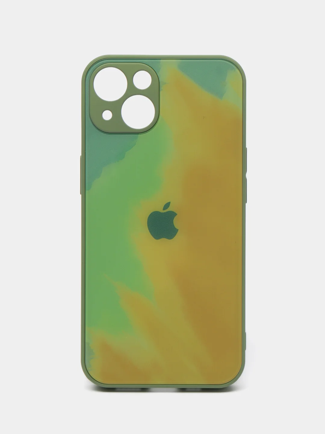 Бирюзовый чехол для iPhone (Айфон) 13 со стеклянной панелью