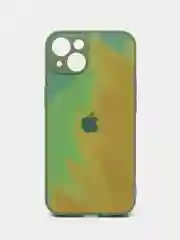 Бирюзовый чехол для iPhone (Айфон) 13 со стеклянной панелью