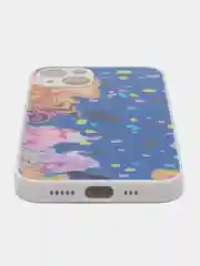 Темно-синий чехол для iPhone (Айфон) 13 со стеклянной панелью
