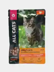 Влажный корм ALL CATS (Олл Кэтс), тефтельки с индейкой в соусе, 0,085 кг, 28 штук
