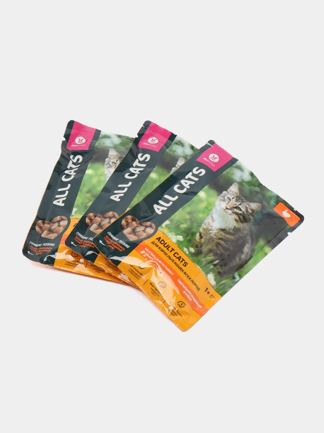 Влажный корм ALL CATS (Олл Кэтс), тефтельки с индейкой в соусе, 0,085 кг, 28 штук