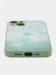 Горчичный чехол для iPhone (Айфон) 13 со стеклянной панелью