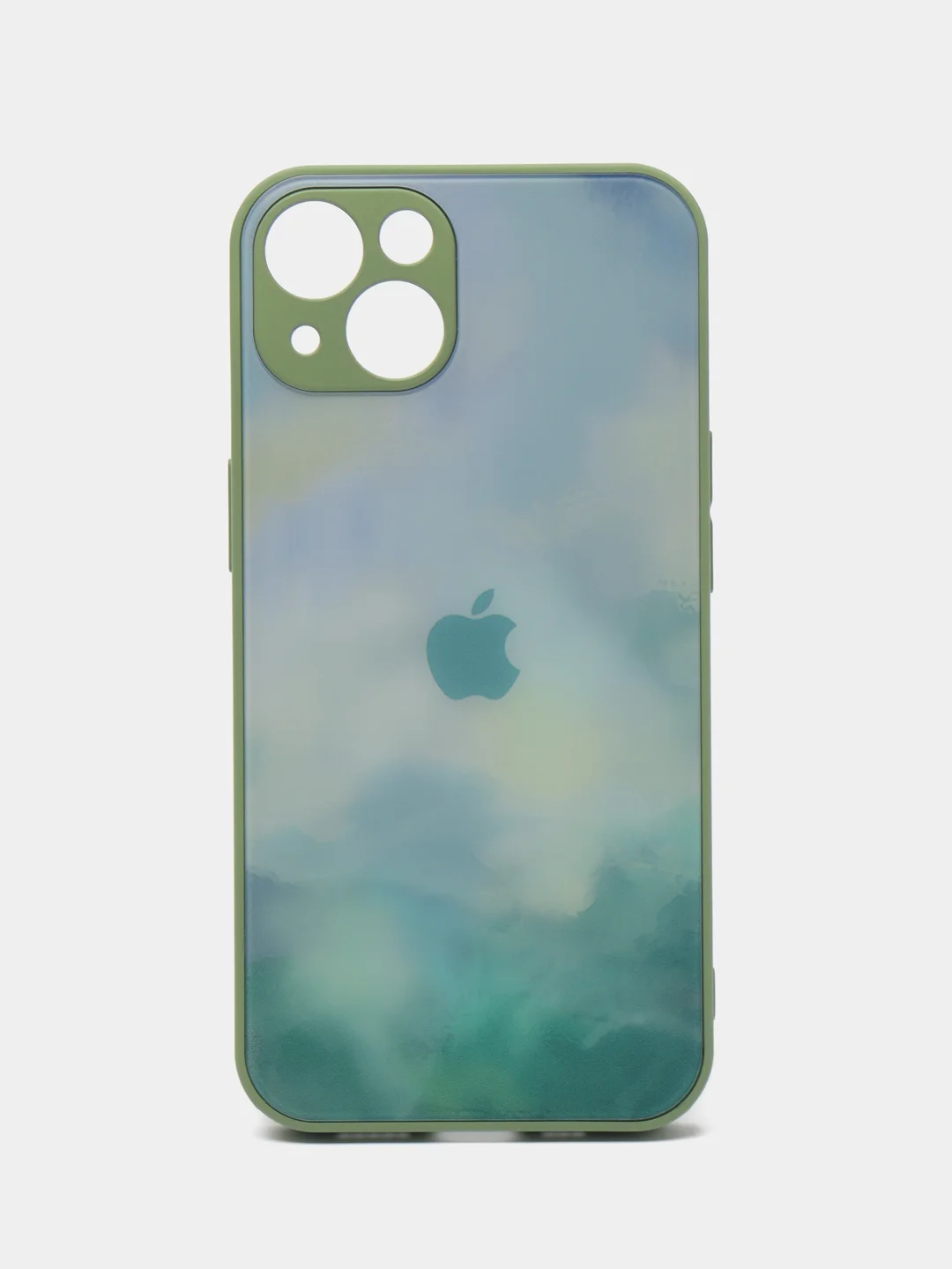 Горчичный чехол для iPhone (Айфон) 13 со стеклянной панелью