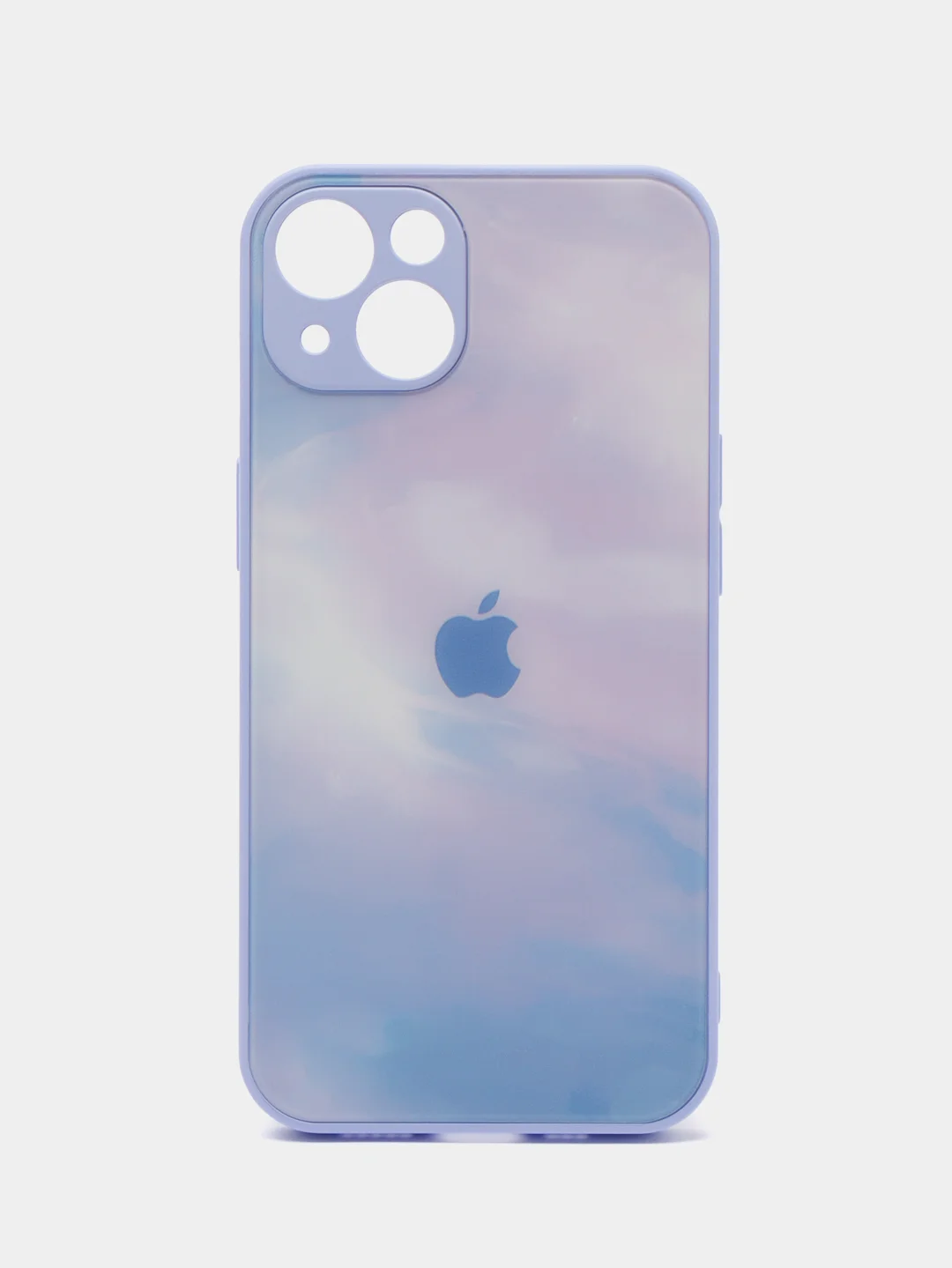 Фиолетовый чехол для iPhone (Айфон) 13 со стеклянной панелью