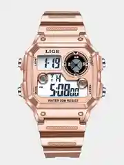 Розовый электронные наручные часы Lige LG8921 в подарочной упаковке