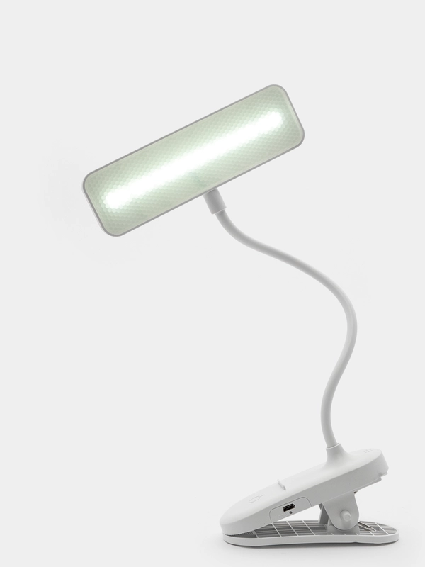 LED лампа настольная светодиодная, светильник на прищепке и гибкой ножке, 3 режима яркости