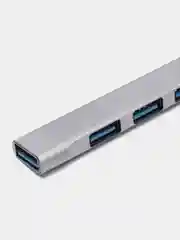 Тёмно-серый хаб Type-C на USB, USB на 4 порта USB, 4 х USB, для Macbook (Макбука)