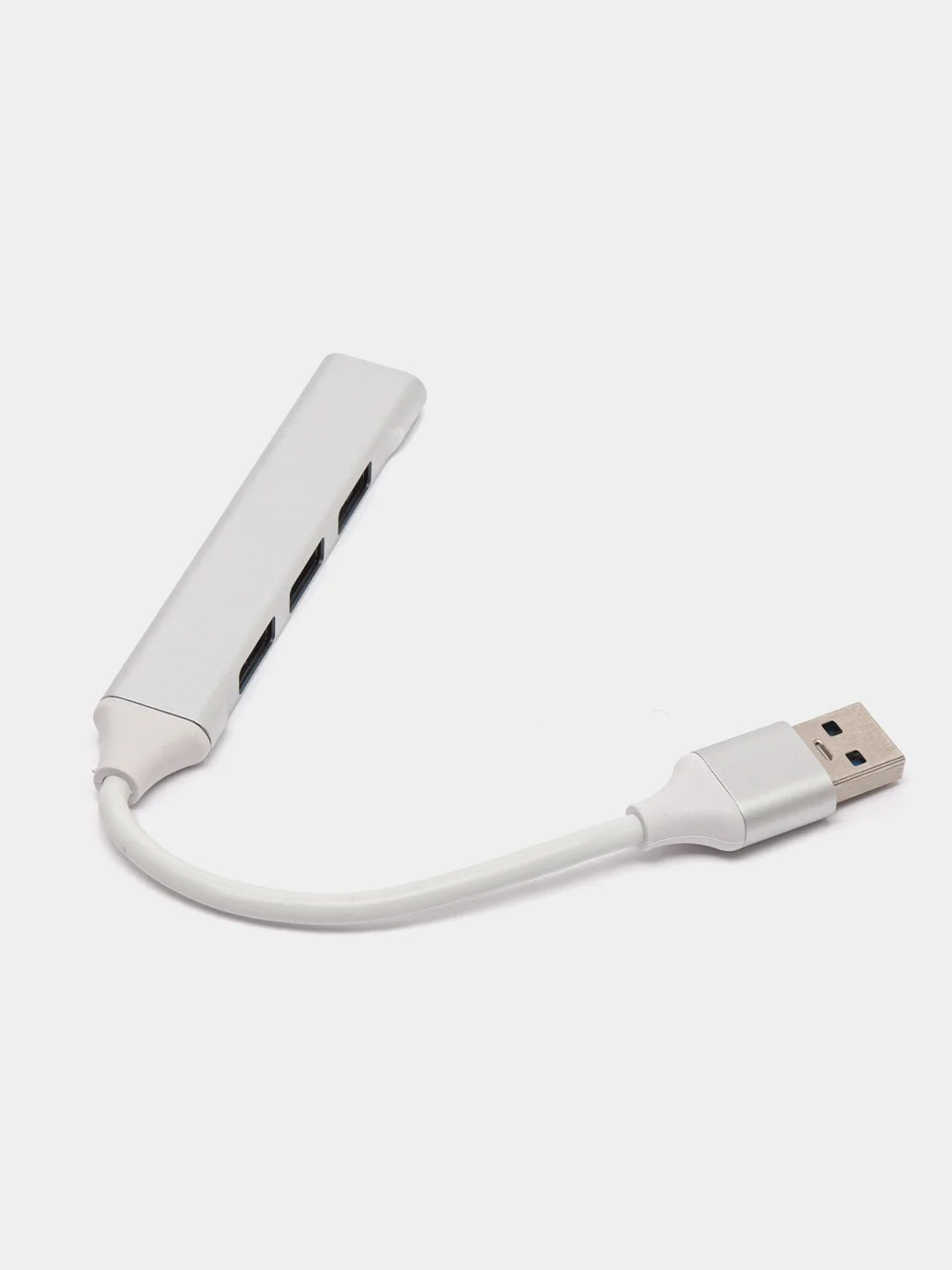 Серый металлик хаб Type-C на USB, USB на 4 порта USB, 4 х USB, для Macbook (Макбука)