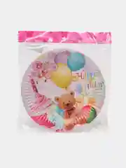 Конфетный тарелка бумажная "С днём рождения!", 18 см, 10 штук