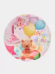 Конфетный тарелка бумажная "С днём рождения!", 18 см, 10 штук